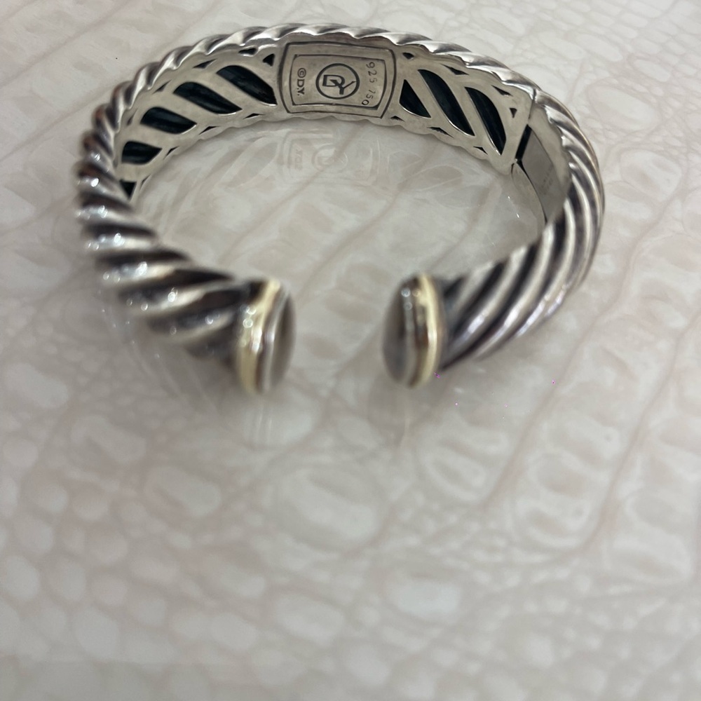 Silver and Gold Twisted Cuff Bracelet David Yurman